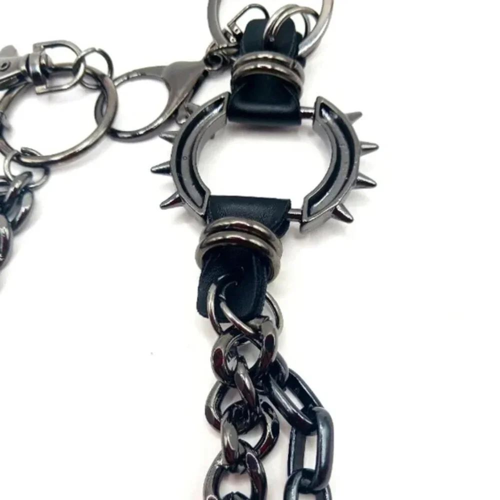 Mens Heavy Black Metal Pants or Wallet Chain Double Layer 22 inches